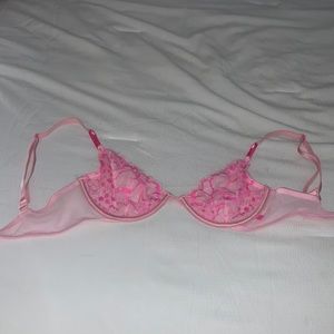 Victoria Secret Lace Pink Bralette With Underwire